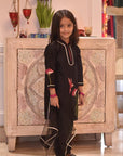 Black Chanderi Embroidery Hummingbird Kurta Set