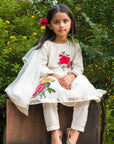 Floral Embroided Ivory Chanderi Anarkali