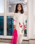 Ivory Chanderi Embroidery Hummingbird Nectar Kurta Set