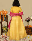 Buti Chanderi Mustard Lehenga