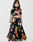 Black Floral Lehenga