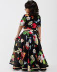 Black Floral Lehenga