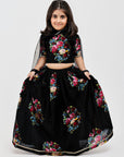 Black Floral Lehenga