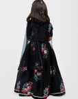 Black Floral Lehenga