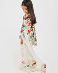 Model wearing Ivory Floral Sharara Set