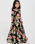 Black Floral Lehenga
