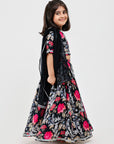 Black Floral Lehenga