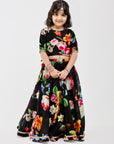 Black Floral Lehenga