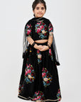 Black Floral Lehenga