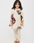 Ivory Floral Printed Kurta Payjama
