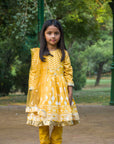 Midsummer Gold Hand Block Printed Chanderi Anarkal