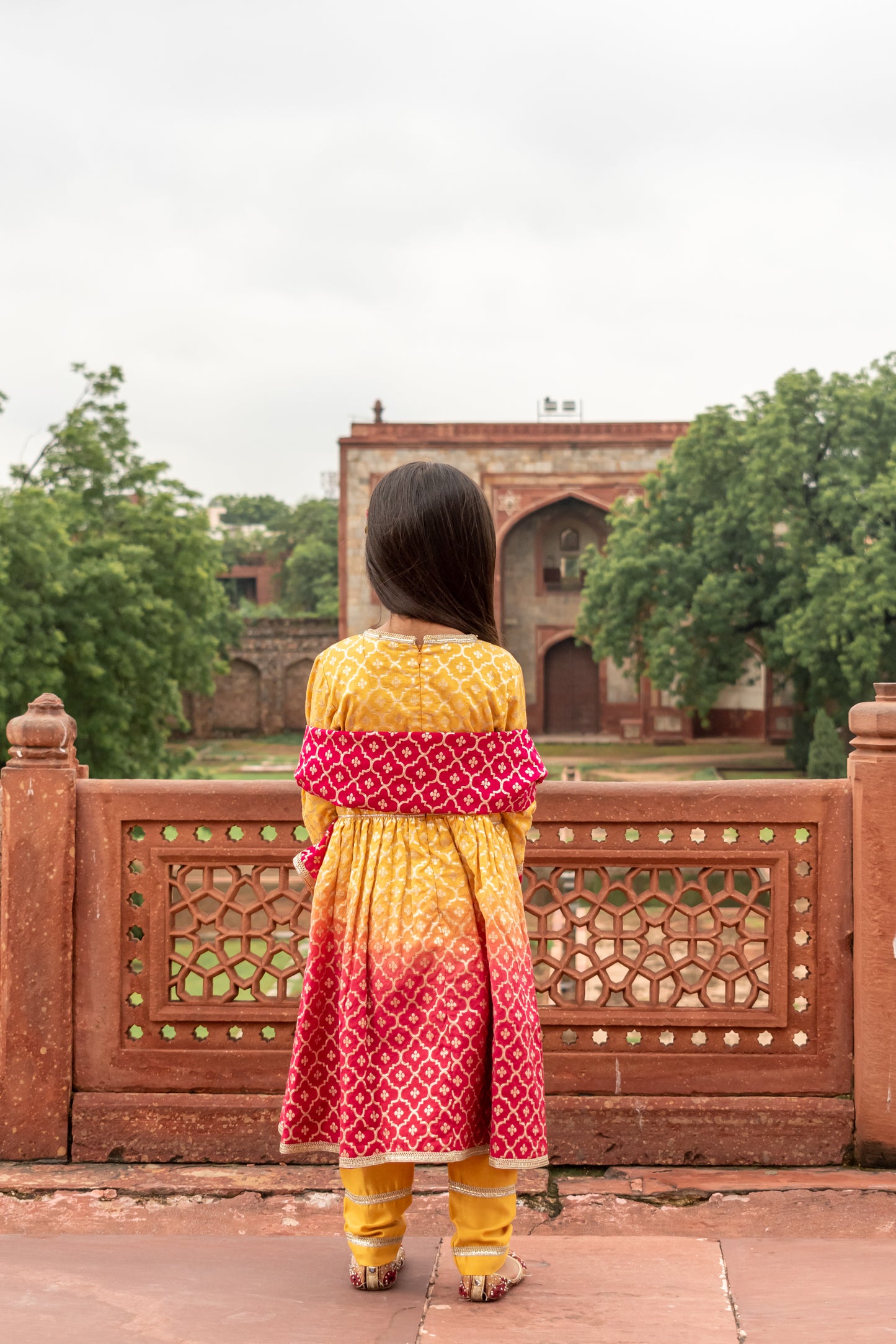 Ombre Mustard Anarkali