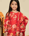 Crimson Red Sharara Set