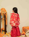 Crimson Red Sharara Set