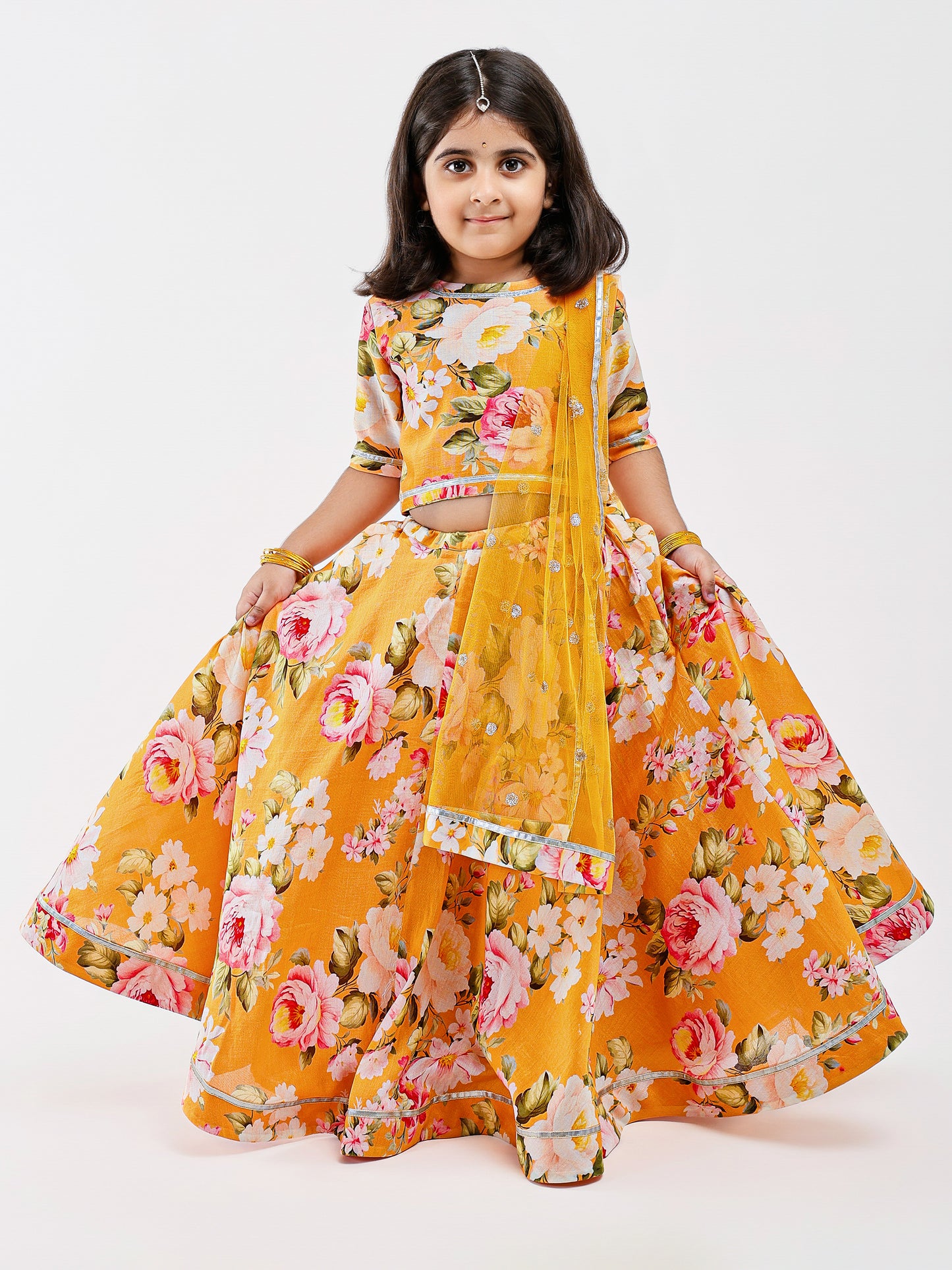 Yellow Floral Lehenga