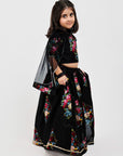 Black Floral Lehenga