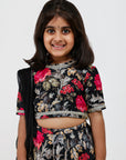 Black Floral Lehenga
