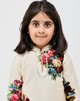 Ivory Floral Printed Kurta Payjama