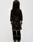 Black Bird Printed Kurta Payjama Set