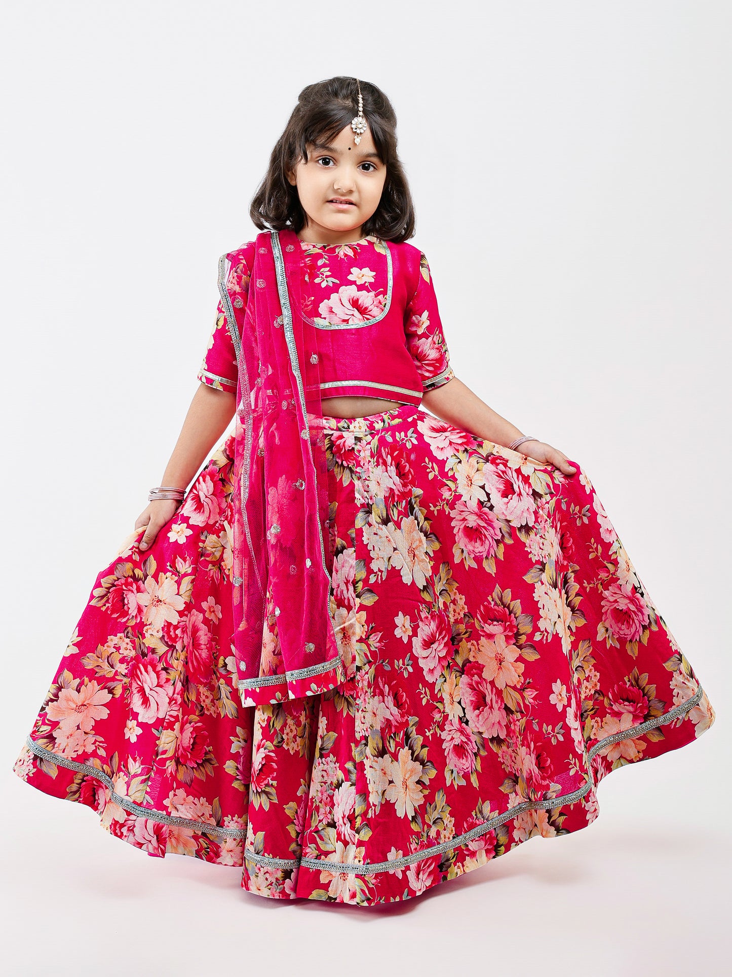 Pink Floral Lehenga