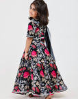 Black Floral Lehenga